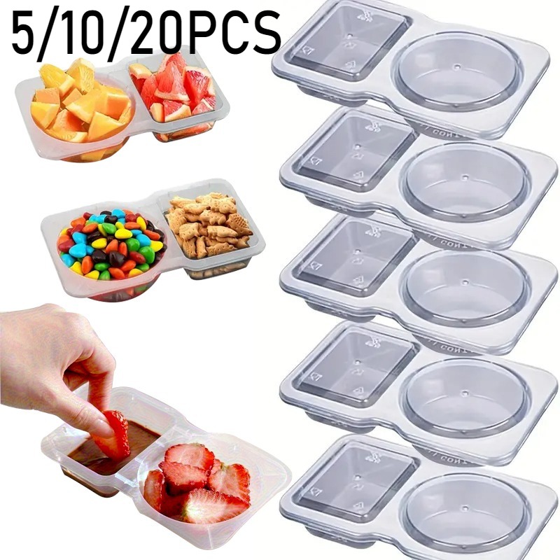 Snack Container Travel - Contenedor de condimentos de doble compartimento