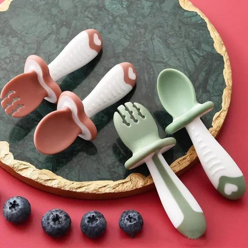 Baby Food Utensil - Cuchara y tenedor para bebé, juego