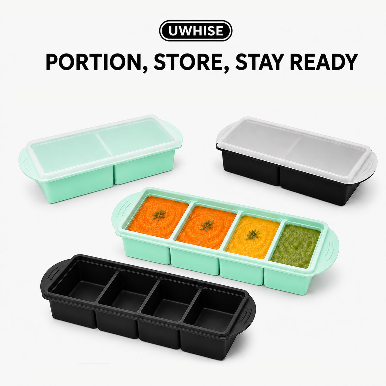 Baby Food Hero - Uwhise Bandeja de Silicona para Congelar