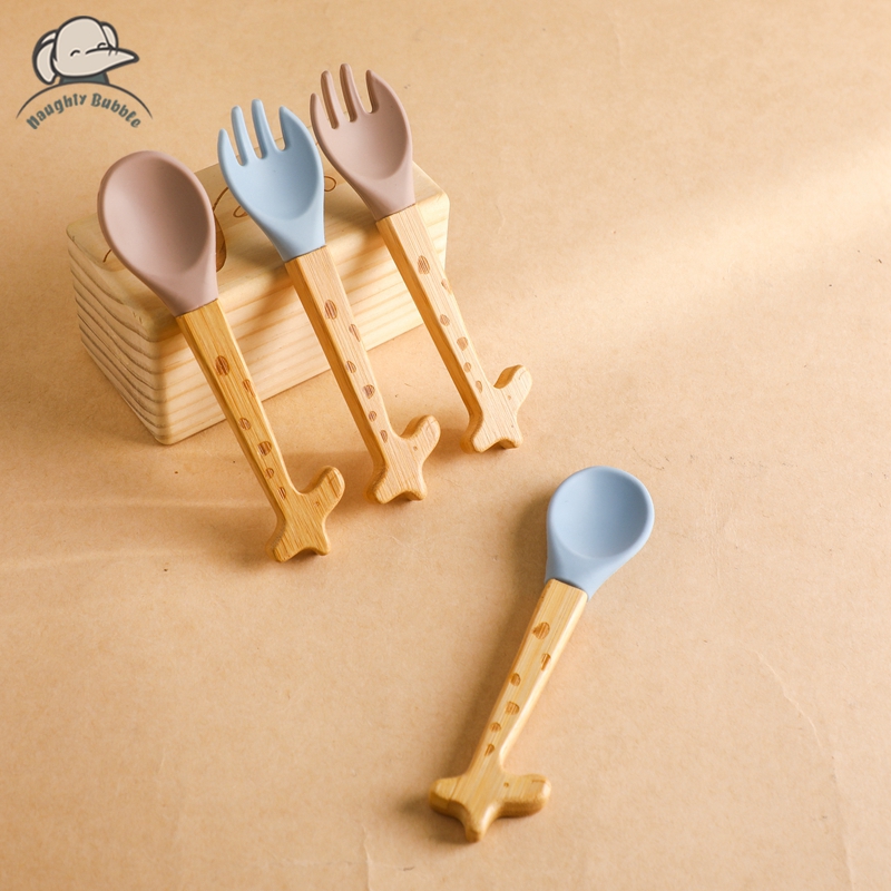 Baby Food Organic - Tenedor de bambú para bebé, cuchara