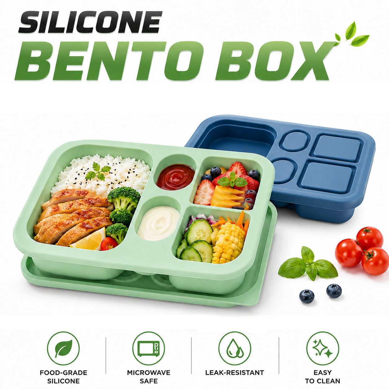 Baby Food Hero - Lonchera Bento portátil de silicona para