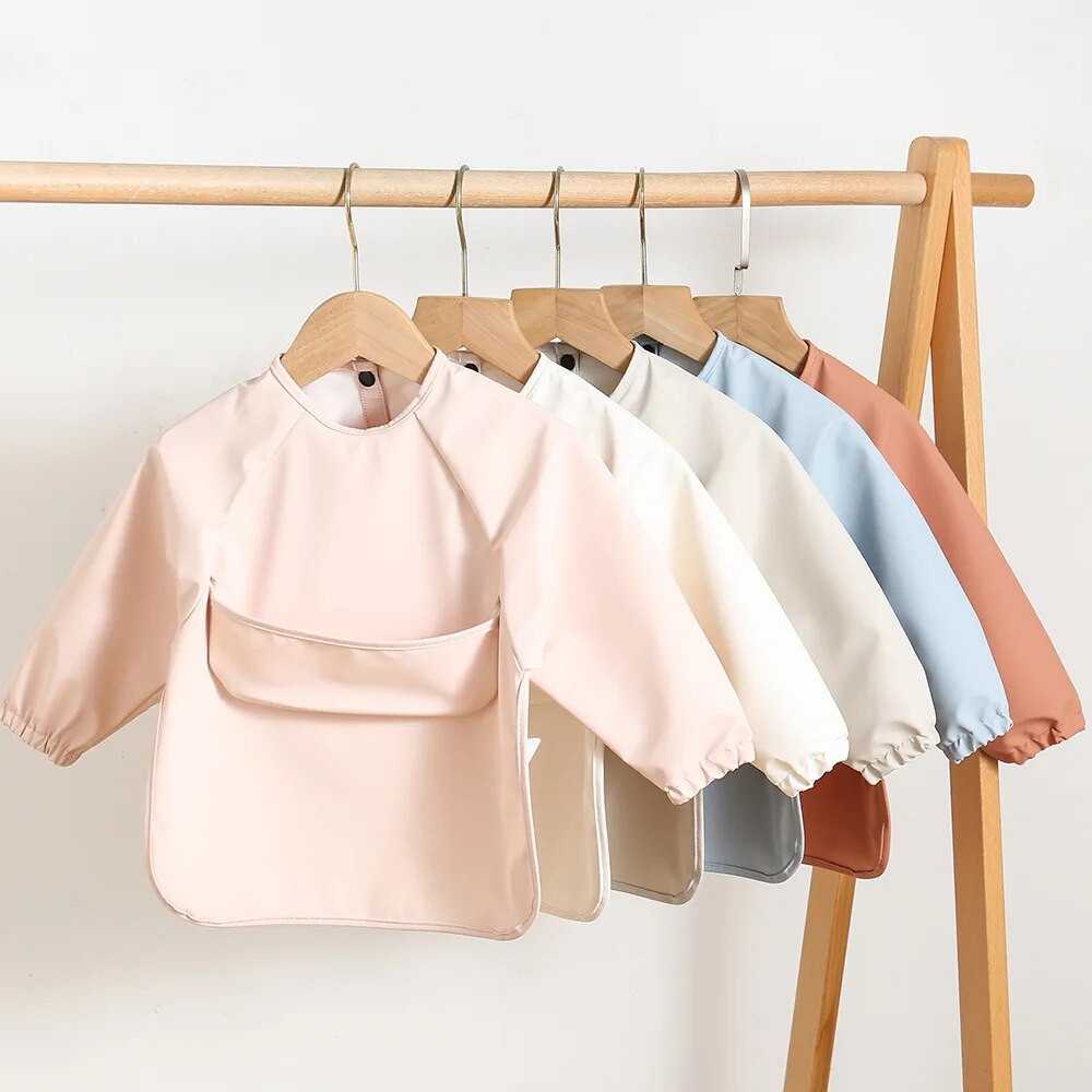 Baby Food Apron - Delantal de manga larga para bebé,