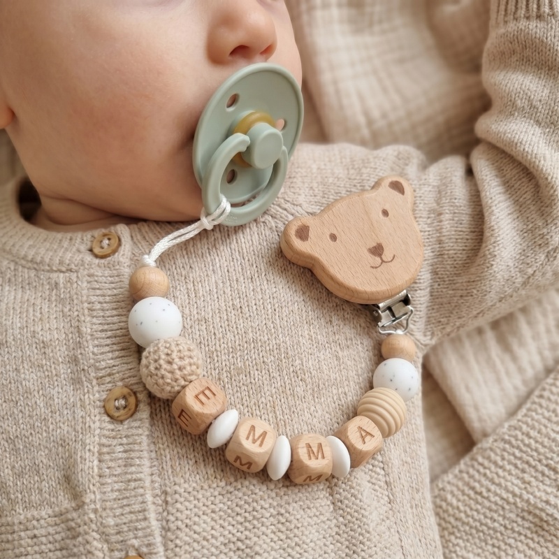 Baby Food Teether - Clip para Chupón Personalizado con Nombre,