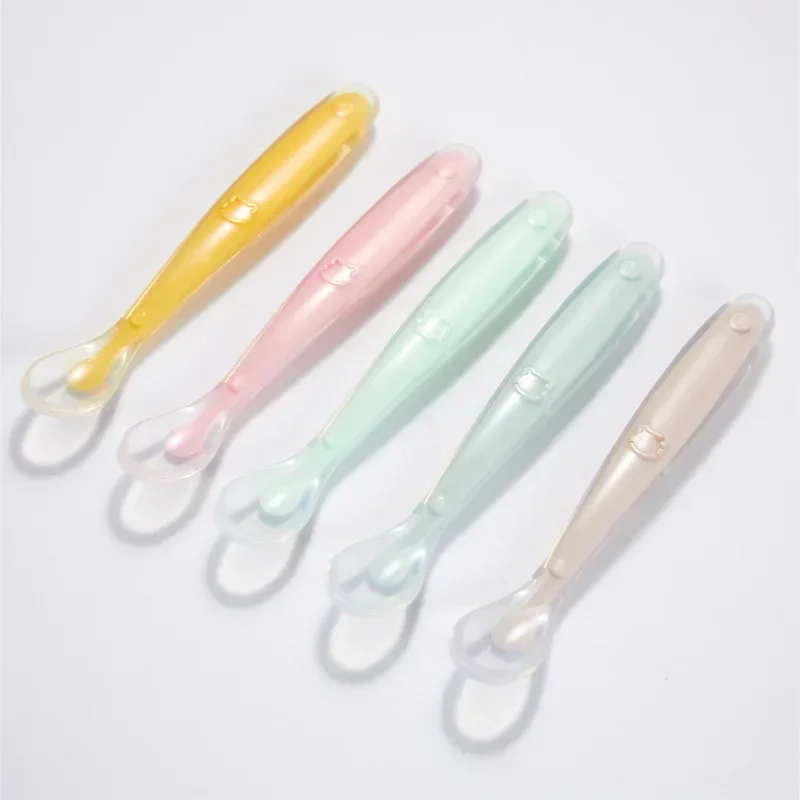 Baby Food Utensil - Cuchara de silicona suave para bebé,