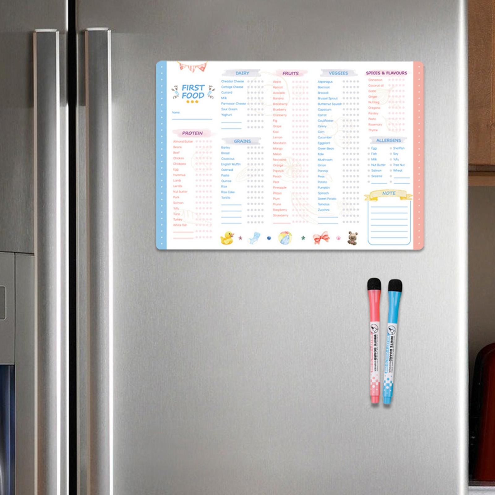 Baby Food Checklist - Tabla de Alimentos para Bebés Magnética,