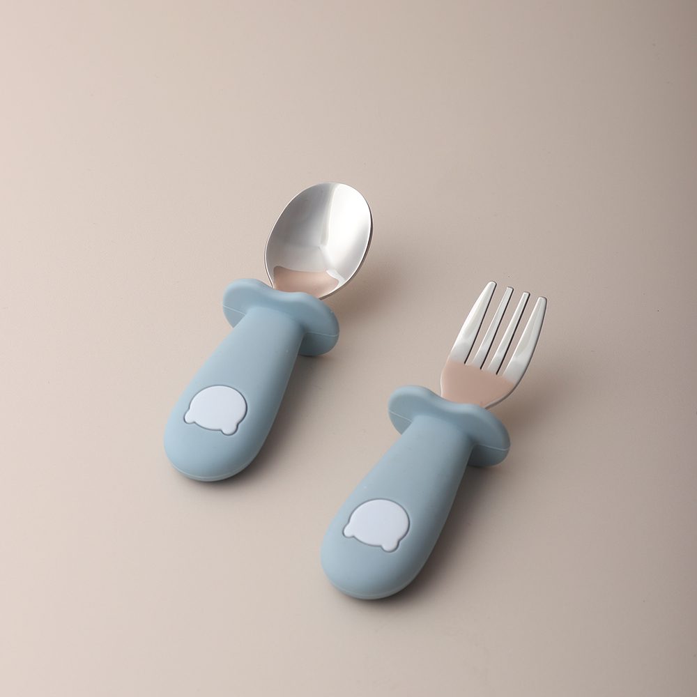 Baby Food Utensil - Cuchara y Tenedor de Silicona con