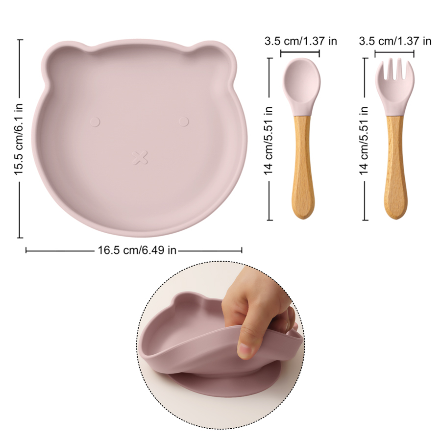 Color niños 3 uds oso de dibuj - Self Feed Spoon reseña y precio