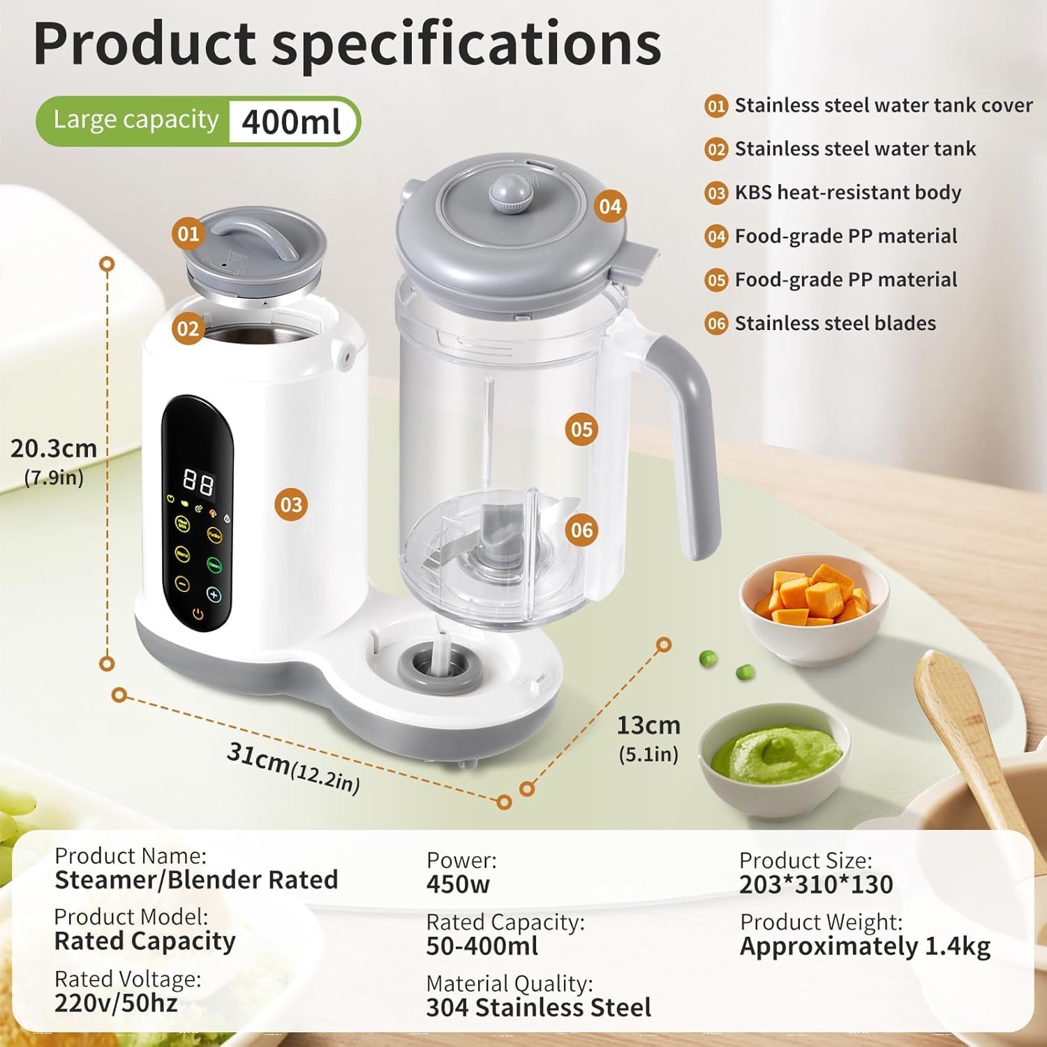 Vaporizador y licuadora de ali - Baby Food Maker And Steamer reseña y precio