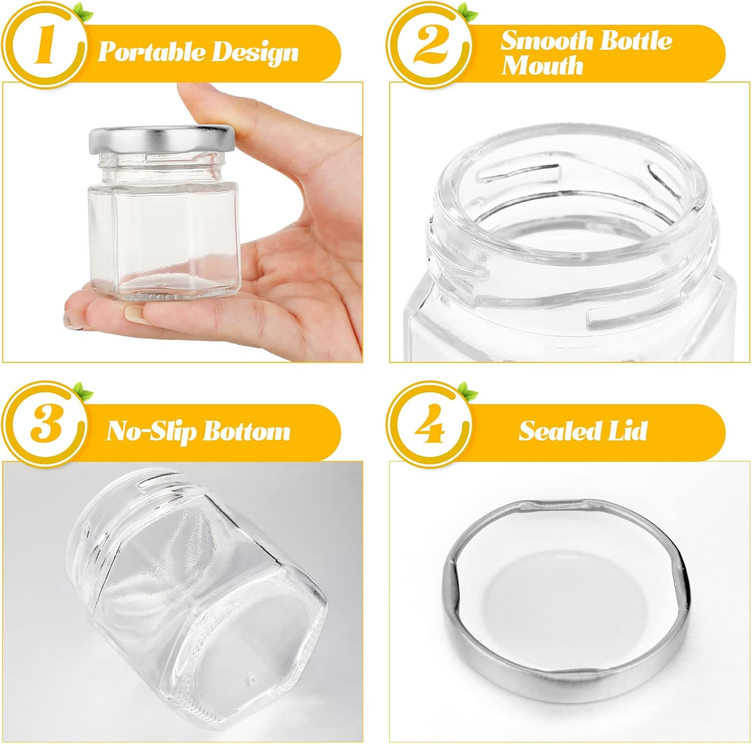 Mini tarros de vidrio hexagona - Baby Food Jars Glass reseña y precio