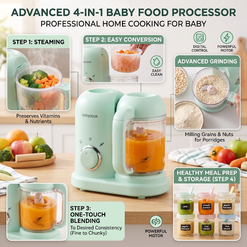 Pequeña Máquina Automática de  - Baby Food Maker And Steamer reseña y precio