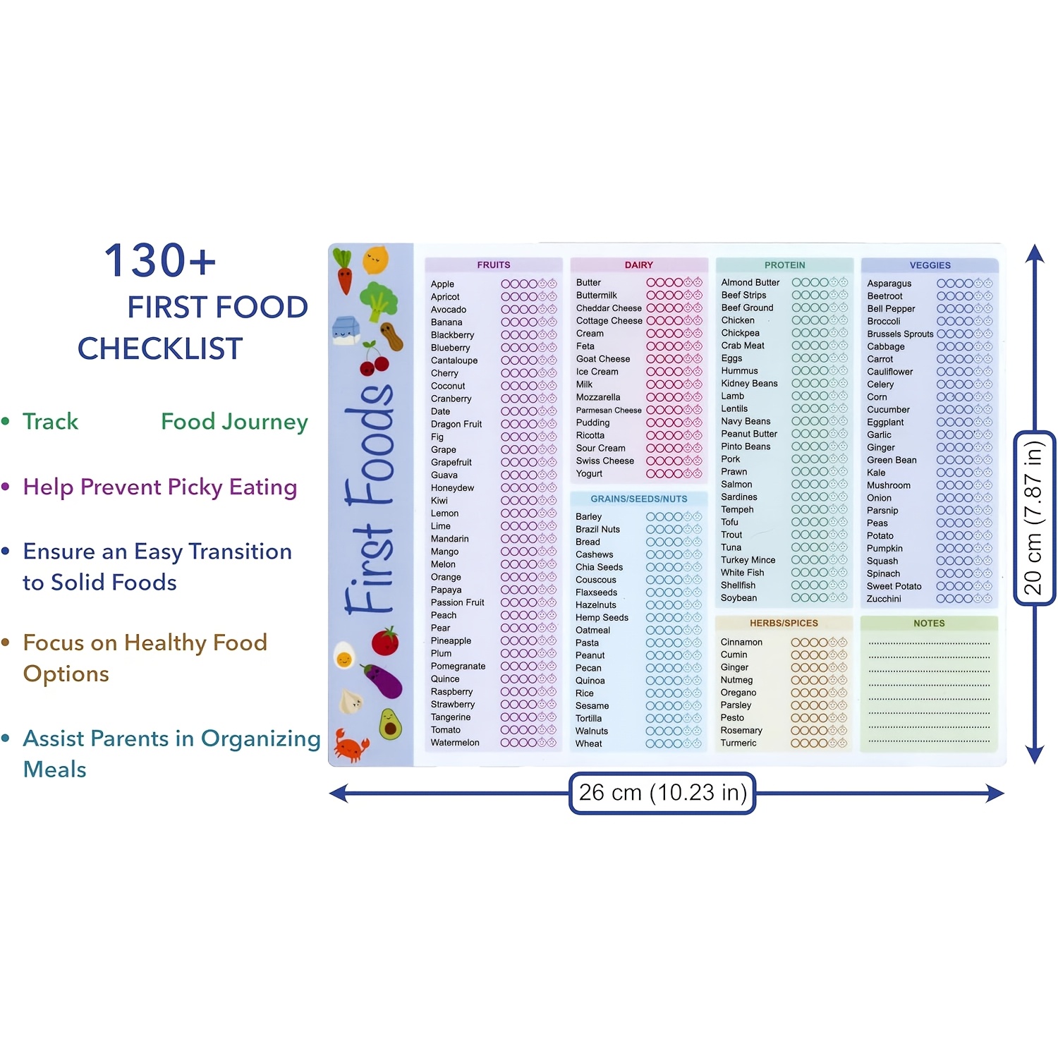 Rastreador de Alimentos para B - Baby Food Checklist reseña y precio
