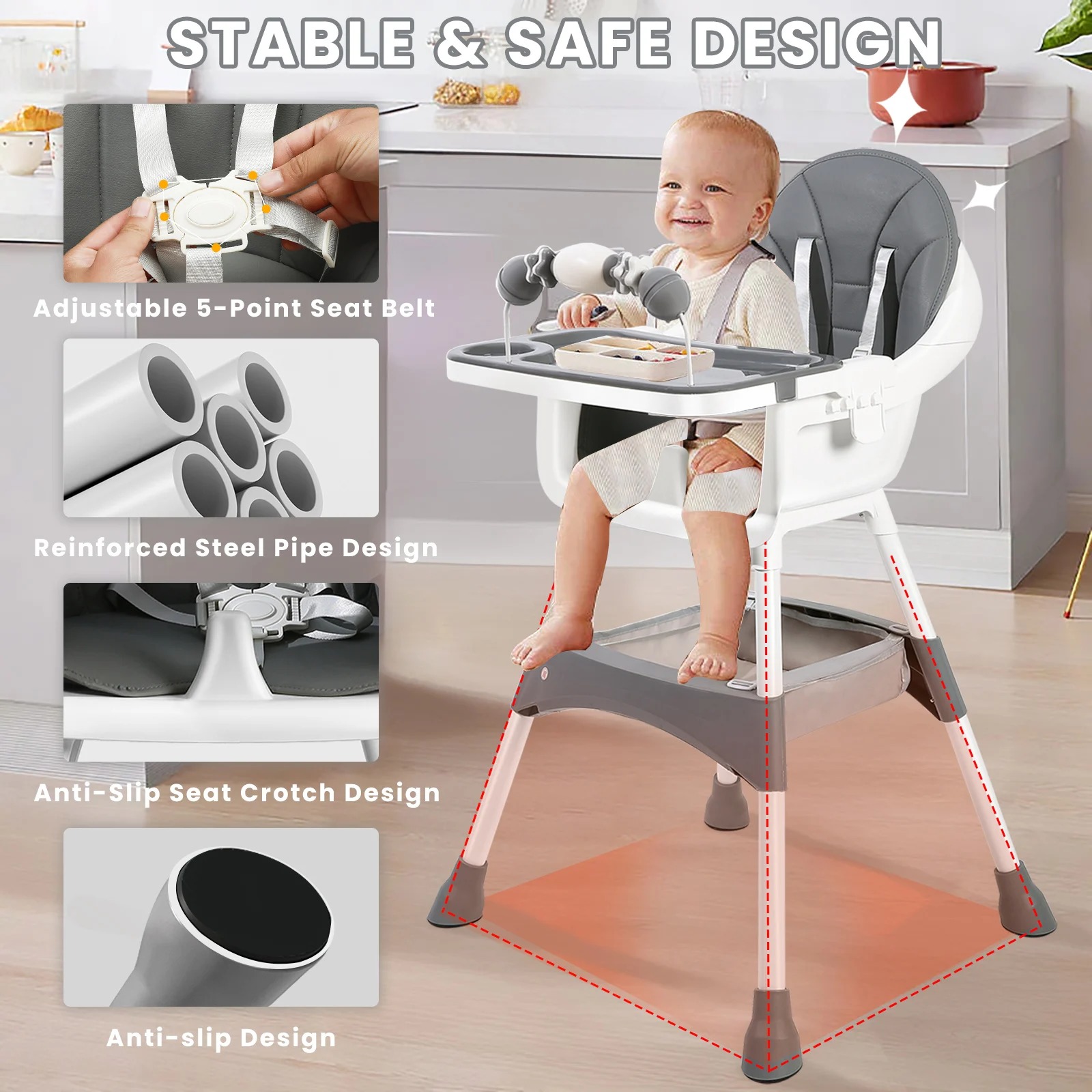 Silla Alta Ajustable para Bebé - Baby Food Chart reseña y precio